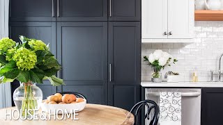 Small Kitchen Makeover Black amp White TwoTone Cabinets [upl. by Ravaj855]