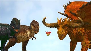 Ark Survival  JP TREX n ARK TREX vs PYRIA MYTHOS CREATURES Ep326 [upl. by Anoyi]