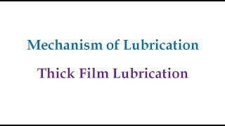 Thick Film Lubrication [upl. by Nester]