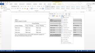 APA Tables in Word [upl. by Nedlog910]