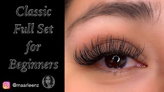 Classic Full Set Eyelash Extensions for Beginners [upl. by Calbert]