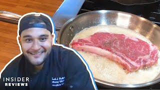 How To Cook The Perfect Steak In A Stainless Steel Pan [upl. by Stormie]