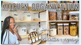 SMALL KITCHEN ORGANIZATION ON A BUDGET Pantry Organization Ideas  Hacks  satisfying FIXERUPPER [upl. by Alyak]