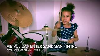 Enter Sandman Intro  Metallica  Drummer Girl  Nandi Bushell vs Lars Ulrich [upl. by Biddie675]