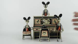 Antique Old World 1931 Marx Merrymakers Tin Windup Toy Dancing Mice [upl. by Htebirol146]