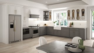 Double Shaker Style Cabinets by Parriott Wood  Elegant White amp Grey Shaker Cabinets [upl. by Sacken327]