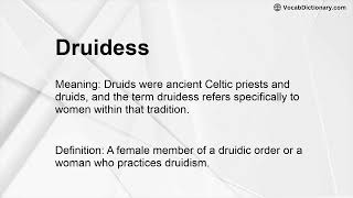 Druidess Meaning [upl. by Namsu]