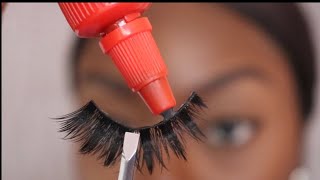 Easy Eyelash Tutorial  How To Apply Strip Lashes [upl. by Gerc]