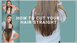 How To Trim Hair Straight Across At Home [upl. by Minnnie324]