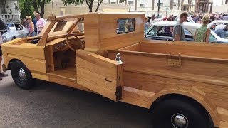 Crazy Cool All Wood Truck Hand Built In Garage Automotive Wonder [upl. by Alyakcim]