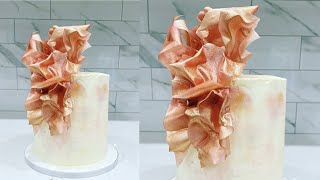 How to make a wafer paper ruffle cake  Cake decorating tutorials  Sugarella Sweets [upl. by Troxell]