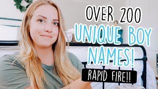 OVER 200 UNIQUE BABY BOY NAMES EPIC RAPID FIRE [upl. by Cassell424]