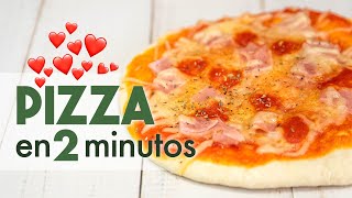 PIZZA en MICROONDAS 🍕  en 2 minutos [upl. by Irbua]