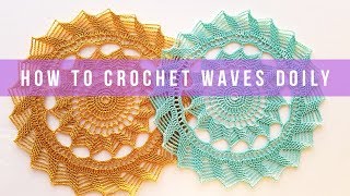 How to crochet waves doily [upl. by Eyak801]