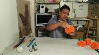 Tutorial cómo hacer Flores de cempasúchil de papel China [upl. by Rehpoitsirhc]