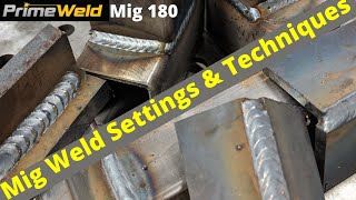 Prime weld Mig 180 settings and techniques [upl. by Amitie]