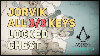 All 3 Cultist Keys Locked Chest Jorvik Assassins Creed Valhalla [upl. by Stalk]