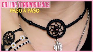 Como hacer un CHOKER ATRAPASUEÑOS con hilo Facil✨ DIY dreamcatcher necklace🌙 [upl. by Idalia]