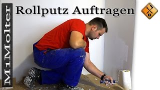 Rollputz auftragen auf Gipskarton Basics [upl. by Naerol]