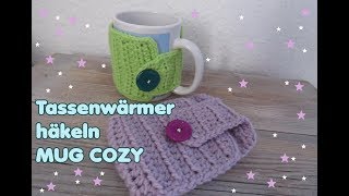 Einfachen Tassenwärmer häkeln Mug CozyCup Cozy [upl. by Canale]