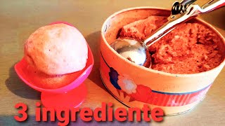 Inghetata de Capsuni din 3 Ingrediente Inghetata de Casa in 5 minute  Fara masina [upl. by Sola]