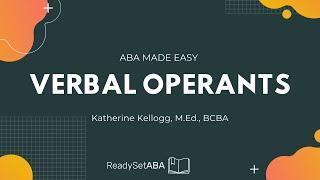 ABA Terms Verbal Operants [upl. by Helse]