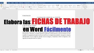 CÓMO HACER FICHAS DE TRABAJO EN WORD FÁCILMENTE [upl. by Iniretake]