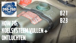 Koelsysteem bijvullen  ontluchten Volvo B21 B23 how to fill up coolant Volvo 240242244245 [upl. by Wendie686]