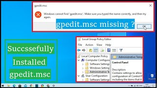 gpeditmsc windows 10 missing Fix [upl. by Cynde458]