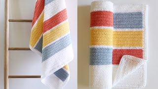 Crochet Summertime Stripes Blanket [upl. by Niloc648]