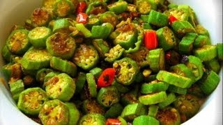 Vegetarian Curry Okra Recipe [upl. by Aynwad]