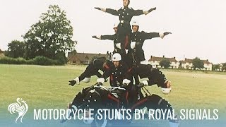 Incredible Stunts By Royal Signals Motorbike Display Team 1962  War Archives [upl. by Ivek]