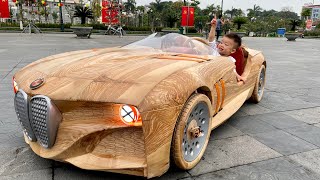 Wood Carving  BMW 328 Hommage  ND Woodworking Art [upl. by Eirrak131]