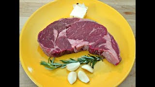 Pan Fried Ribeye Steak with Butter  PoorMansGourmet [upl. by Neyut]