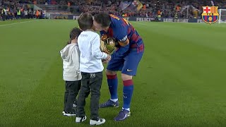 Leo Messi shares his sixth Ballon dOr with the Camp Nou [upl. by Birdie]