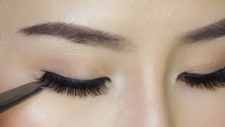 How to Apply False Eyelashes For Beginners [upl. by Sacul]