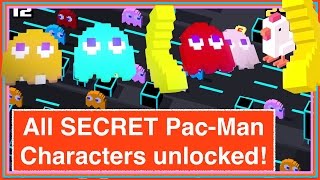 CROSSY ROAD ALL SECRET PACMAN 256 CHARACTERS UNLOCK  Inky Clyde Blinky Pinky  Update iOS [upl. by Harihs]