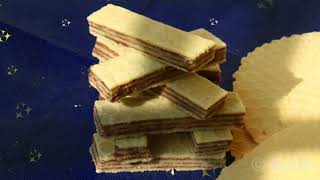 Homemade crispy wafer sheets filled with hazelnut cream [upl. by Kiki]