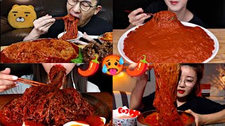 SPICIEST COLD NOODLES VS MUKBANGERS🌶️🔥🥵 [upl. by Nerhtak]