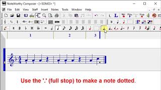 How to write music on Noteworthy composer  Notes  Staccatos  Rests [upl. by Valeda]