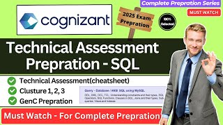 🔥Cognizant GenC Technical Assessment  SQL amp Database Full Prepration  DDL DML Joins amp Queries [upl. by Caine]