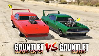 GTA 5 ONLINE  GAUNTLET CLASSIC CUSTOM VS GAUNTLET CLASSIC WHICH IS FASTEST [upl. by Figone725]