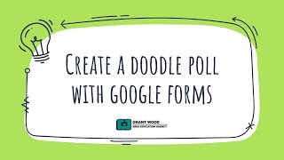 How to Create a Doodle Style Poll in Google Forms [upl. by Aeslehc]