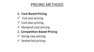 Pricing Methods [upl. by Carlyle]