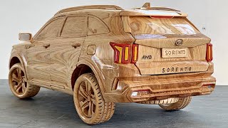 Wood Carving  KIA SORENTO 2021  Woodworking Art [upl. by Yatzeck]