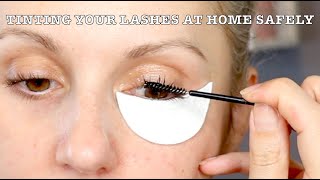 HOW I TINT MY LASHES SAFELY AT HOME [upl. by Marela52]