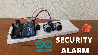 How to make a Security System with Ultrasonic Sensor and Arduino [upl. by Semmes884]