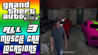 GTA V  All 3 Muscle Car Locations Bravado Gauntlets [upl. by Gord]