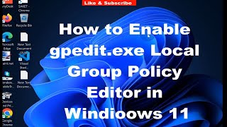 Enable gpedit exe Local Group Policy Editor in Windows 11 [upl. by Roosnam]