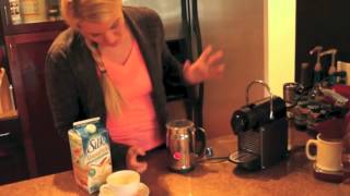 Nespresso Aeroccino Plus Frother Review Frothing Almond Milk [upl. by Dulce519]